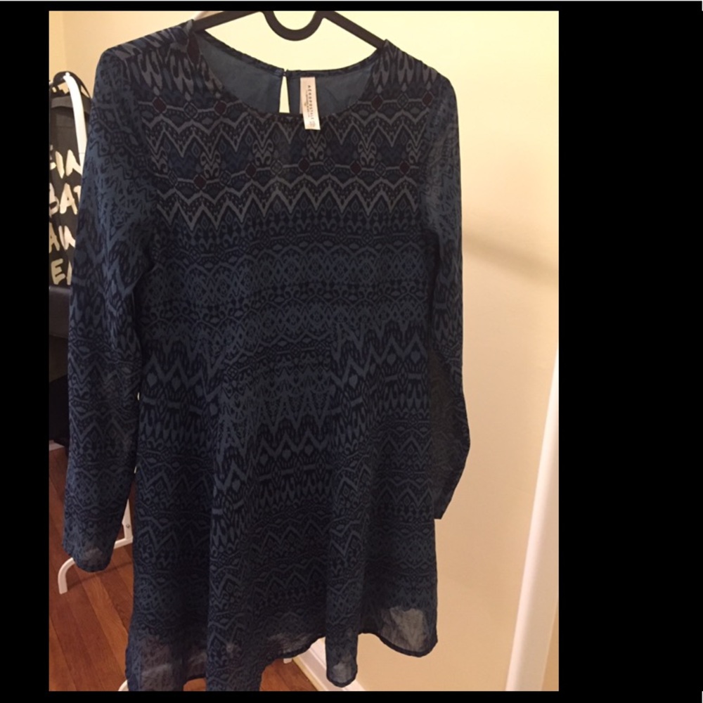 Navy blue printed dress